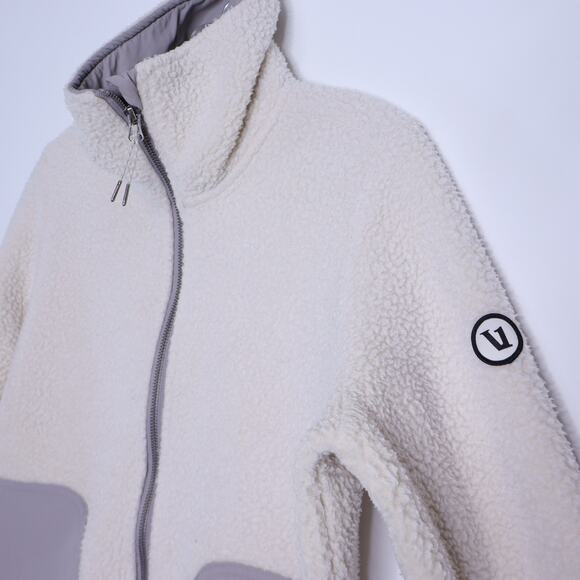 VUORI Alpine Sherpa Jacket Natural and Gray Full Zip Long Sleeve Women's 2XSw - Picture 4 of 7